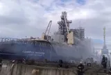 Tàu phá băng Đô đốc Makarov bốc cháy tại xưởng đóng tàu Kronstadt