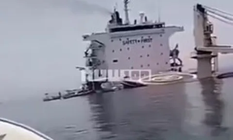 Iran công bố video xác nhận con tàu bị tấn công chìm ở eo biển Hormuz