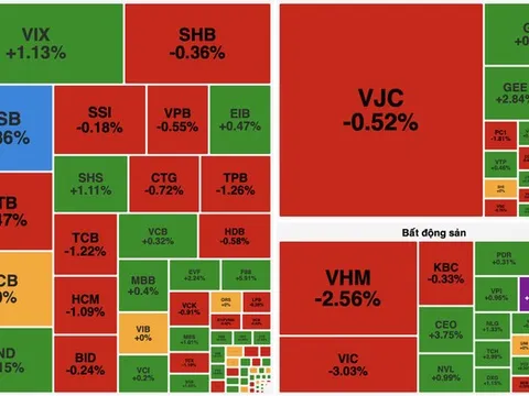 Áp lực từ nhóm vốn hóa lớn kéo VN-Index giảm gần 19 điểm